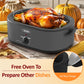 Sunvivi Electric Roaster Oven 20 Qt with Self-Basting Lid, 150-450°F Temp Control, Gray