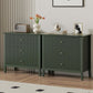 RoyalCraft 3-Drawer Dresser, Fluted Green Chest with Storage, Modern Nightstand for Bedroom, Living Room