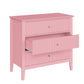 Heynemo 30" Large Dresser with 3 Drawers, Pink Modern Wood Nightstand with Ball Bearing Slides, Wide Storage Chest for Bedroom, Living Room, Entryway or Office