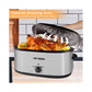 CozyHom 18 Quart Electric Turkey Roaster Oven, Stainless Steel Roaster Oven With Self-Basting Lid Removable Insert Pot, Silver