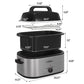 Sunvivi 24 Quart Electric Turkey Roaster Oven with Visible Glass Lid,Removable Pan & Rack, Stainless Steel,Silver