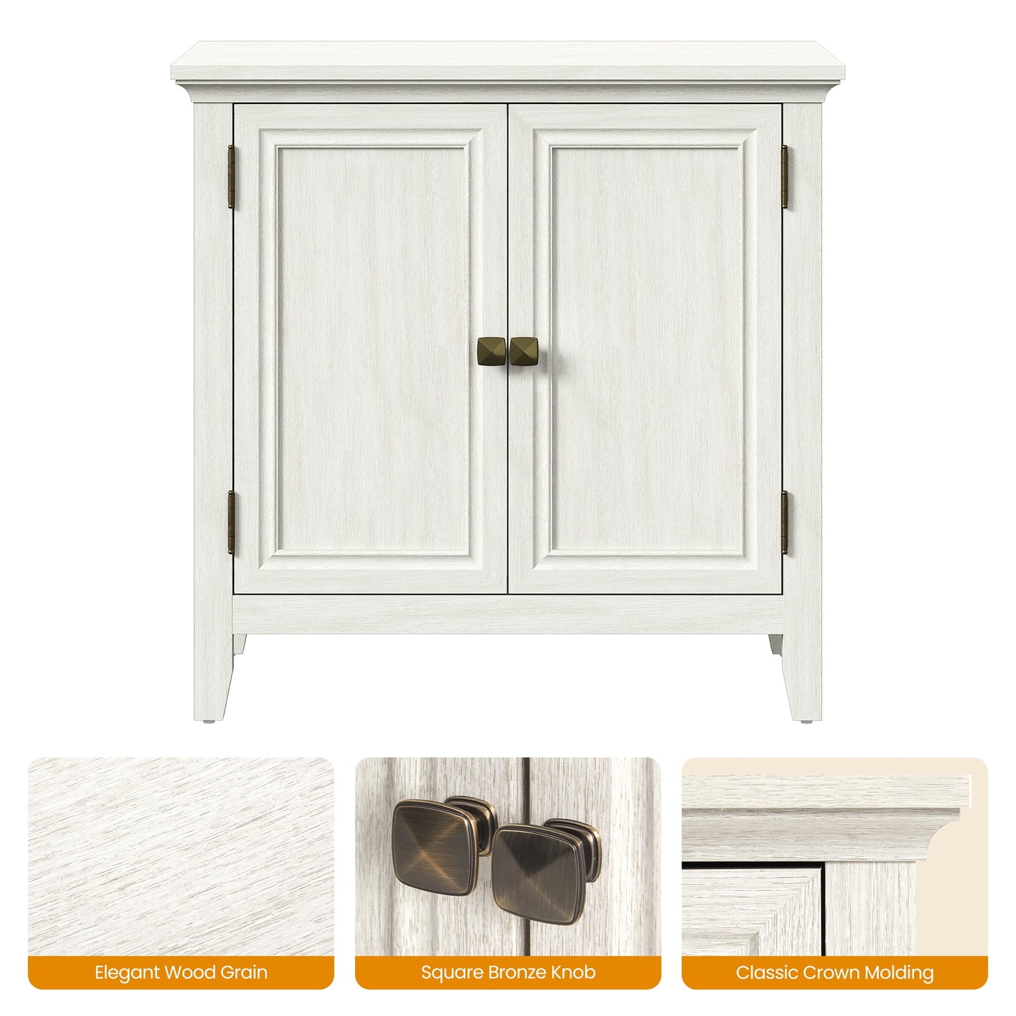Heynemo 2-Door Buffet Cabinet with Storage, Bohemian Sideboard with Adjustable Shelves, Wood Credenza Cabinet for Bedroom, Living Room, Dining Room, Hallway