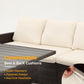 Superjoe High Curved Back 7-Piece Wicker Dining Sectional Sofa with Dining Table and Chair, Ivory