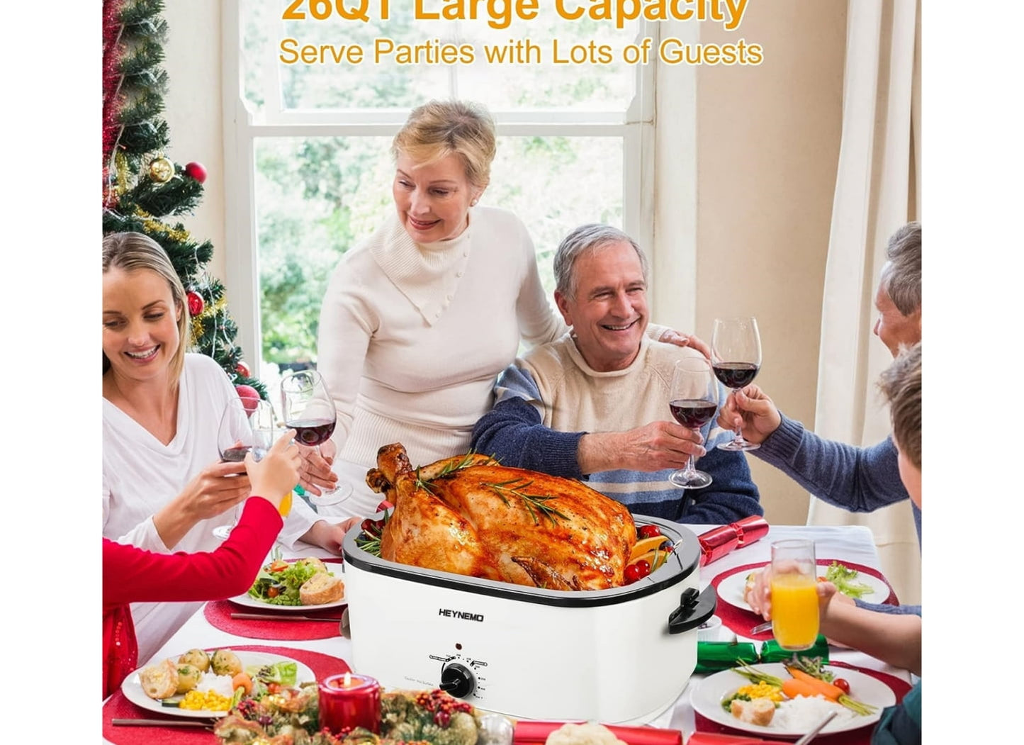 Cozy Home 1450W 24qt Stainless Steel Electric Rotisseries & Roaster