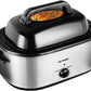CozyHom 24 Quart Electric Roaster Oven Stainless Steel Roaster Oven with Self-Basting Lid Removable Insert Pot, Silver