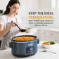 8.5QT Programmable Slow Cooker with Locking Lid, Versatile Food Warmer, Digital Timer, Portable Multi-Cooker with Adjustable Temperature Settings, and Dishwasher Safe Components, Blue