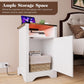 Superjoe LED Nightstand Set of 2 with Charging Station, Bedside Table with Storage Cabinet and Shelf, Rustic End Table, Farmhouse Wooden Side Table, for Bedroom, Living Room, White and Rustic Oak