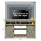 May in Color TV Stand Farmhouse 34 Inch Tall for 65 Inch TV with Sliding Bar Door, Light Grey