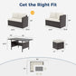 Royalcarft 7 Pcs Outdoor Conversation Set All Weather Wicker Sectional Sofa Set Dining Table Chair and Ottoman,Steel Frame,Ivory