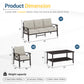 Heynemo 5-Seater Outdoor Patio Furniture Set, 4 Piece Patio Conversation Set with Coffee Table, Metal Furniture Set for Porch Backyard Garden, Coffee