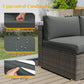CozyHom 5 PCS Outdoor Patio Wicker Sectional Dining Conversation Set, All Weather Indoor Wicker Sofa Furniture Sets L Shaped Outdoor Couch With Ottoman, Gray
