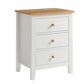 May in Color Tall 3 Drawer Nightstand, Modern Bedside Table with Solid Wood Knobs, Wood Side Table for Bedroom, Living Room, White