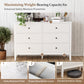 RoyalCraft Revamp 6-Drawer Double Dresser, White Wooden Storage Cabinet for Bedroom