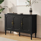 Heynemo 3-Door Storage Cabinet, Sideboard Cabinet with Adjustable Shelves, Ideal for Entryway, Living Room, Dining Room, Black