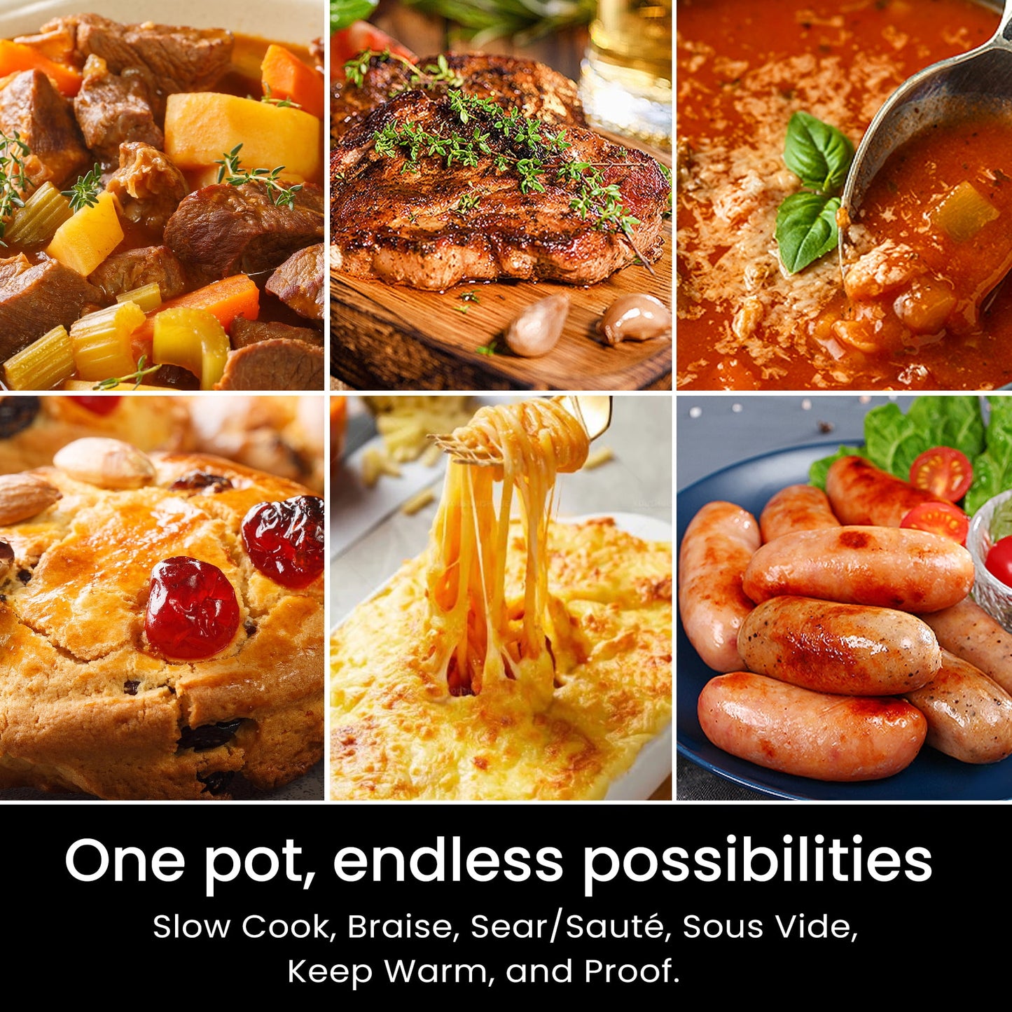 Sunvivi Roaster Oven With Self-Basting Lid - Electric, Removable Pan, 24 Qt, Black