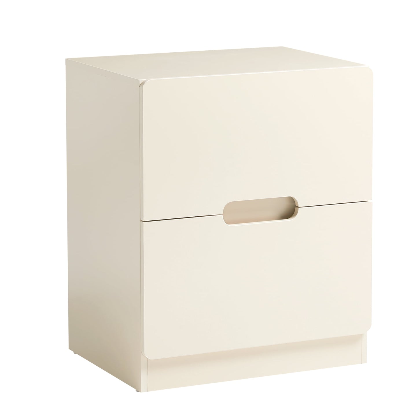 May in Color 2-Drawer Nightstand, Handless Bedside Table for Bedroom, Living Room, Hallway, Beige