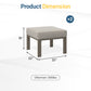 Heynemo Patio Metal Ottomans Footstools Set of 2, Outdoor Footrest Set with Removable Cushions for Couch, Beige Gray