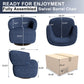 Swivel Accent Chair, Fully Assembled Round Barrel Chairs, Oversized Upholstered Armchair with 360-Degree Base, Modern Club Chair for Living Room, Bedroom, Office