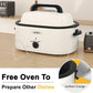 Superjoe 22 Quart Electric Roaster Oven with Self-Basting Lid, Turkey Roaster Oven Buffet with Removable Pan, Cool-Touch Handles, White