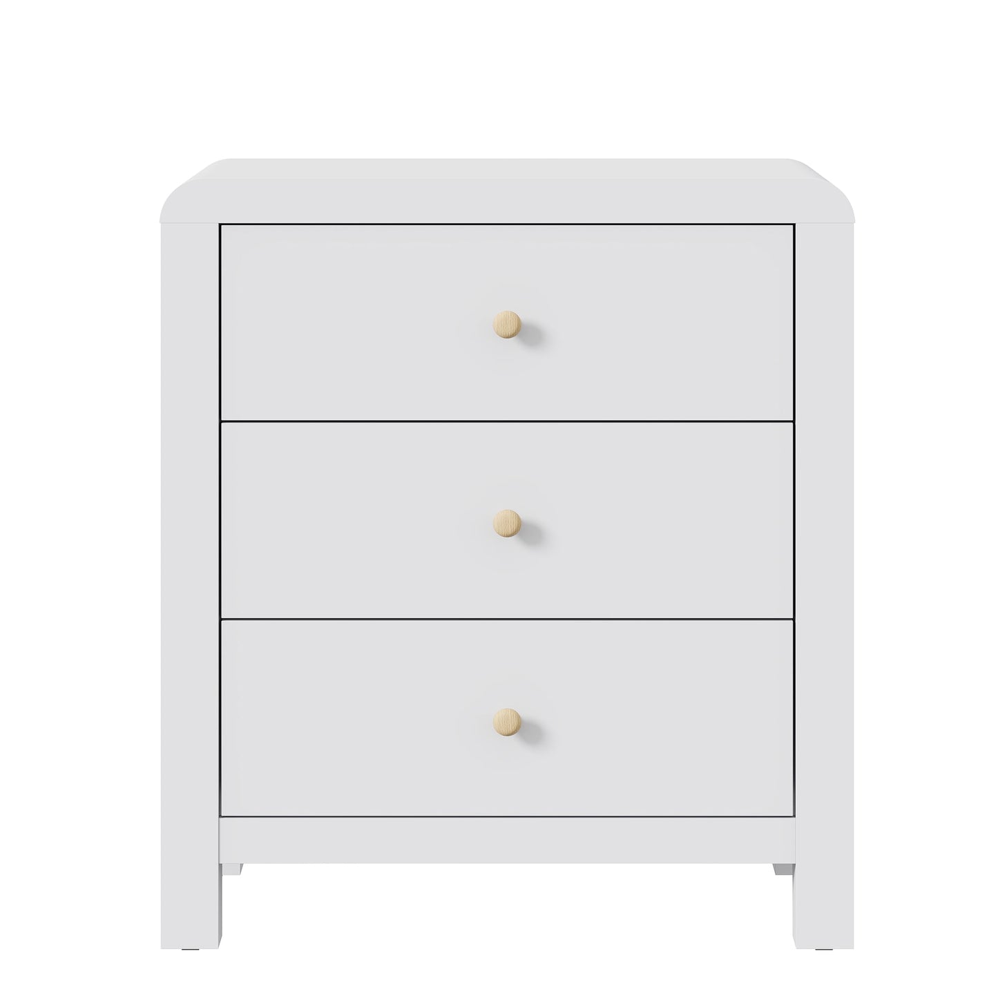 May in Color Modern Chest of Drawers Set of 2, with Rounded Table Corners, White