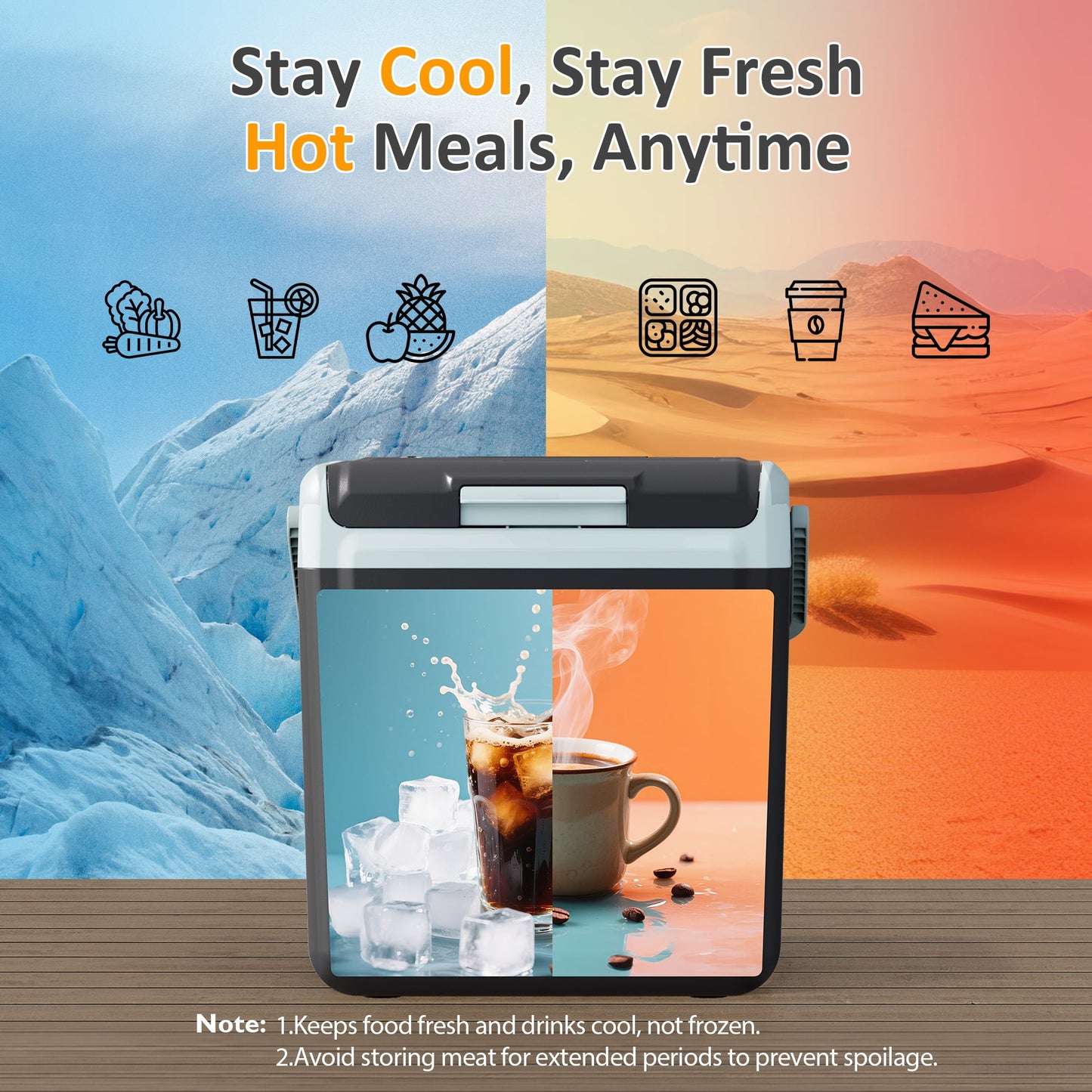 Heynemo 25QT Thermoelectric Mini Fridge ¨C Dual Cooling & Heating Portable Cooler for Travel, Camping, Car, and Home Use, Black