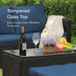 Royalcraft 9 Pieces Patio Furniture Set, All Weather PE Wicker Rattan Outdoor Sectional Sofa with Coffee Table and Navy Blue Cushion, Outdoor Furniture for Lawn Backyard Poolside Porch