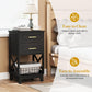 May in Color Tall Nightstand Set of 2, Side Table with 2 Drawers and Open Shelf Below, for Bedroom, Living Room, Home Office, Black