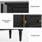 Heynemo Storage Cabinet with 2 Doors & 3 Drawers, Sideboard Cabinet with Adjustable Shelves, Ideal for Entryway, Living Room, Dining Room, Black
