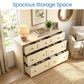 May in Color Dresser for Bedroom with 7 Drawers, Wood Drawer Organizer for Bedroom, Living Room, Hallway, Beige