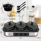 Superjoe Triple Slow Cooker, 3x1.5 Quart Electric Slow Cooker Buffet Server, Food Warmer Cooking Pot, Adjustable Temp Removable Ceramic Pots Lid Rests