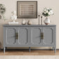 May in Color Mid Century Modern Sideboard with 4 Doors and Adjustable Shelves, Console Table for Entryway, Dining Room, Living Room, Grey Oak
