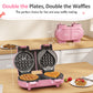 Heynemo Double Waffle Maker with Removable Nonstick Plates and One-Touch Control