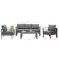 Superjoe Aluminum Outdoor Furniture Set 4 Pcs Patio Conversation Sofa Set with Coffee Table,Gray