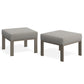 Heynemo Patio Metal Ottomans Footstools Set of 2, Outdoor Footrest Set with Removable Cushions for Couch, Beige Gray
