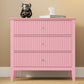 Heynemo Pink 30" Dressers Set of 2, Modern 3-Drawer Wood Nightstands with Ball Bearing Slides, Wide Storage Chests for Bedroom, Living Room, Entryway or Office