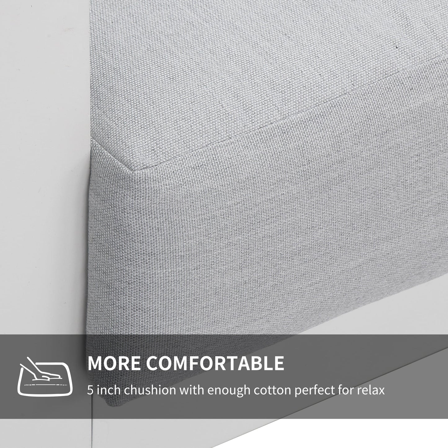 Superjoe Outdoor 2-Seat Patio Aluminum Loveseat Sofa Couch Furniture with Light Grey Cushions, White