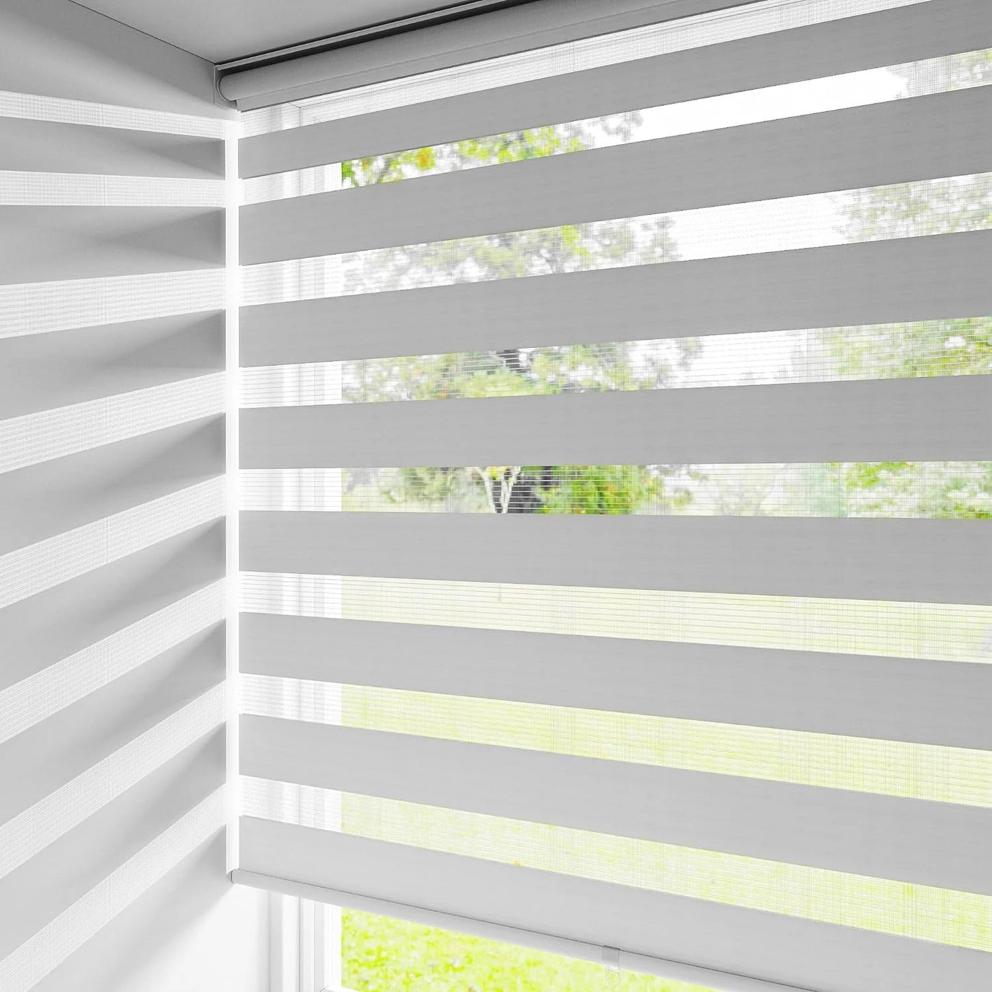 CozyHom Cordless Zebra Blinds for Windows, Living Room Roller Shades Blinds for Windows, Dual Layer Sheer or Privacy Light Control, Day and Night Window Shades for Home, Office