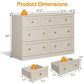 Heynemo Dresser for Bedroom with 7 Drawers, Wood Drawer Organizer for Bedroom, Living Room, Hallway, Beige
