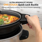 Heynemo 4qt Slow Cooker, Programmable Slow Cooker with Locking Lid, Removable Ceramic Pot, 3 Heating Settings & Time Control, Mini Food Warmer with Dishwasher-safe Lid & Pot, Silver