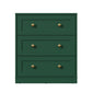 May in Color 3 Drawer Nightstand, Large Bedside Table with Golden Round Knobs, Modern Wood End Table for Bedroom, Living Room, Hallway, Closet, Green