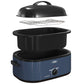 Sunvivi 18QT Roasting Oven with Self-Basting Lid Removable Pan, 150 to 450F Temperature Control Cool-Touch Handles,Blue