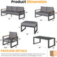 RoyalCraft Aluminum Patio Furniture Set, 7 Piece Outdoor Conversation Set with Coffee Table, Metal Outdoor Patio Furniture Set for Porch Backyard Garden, Grey