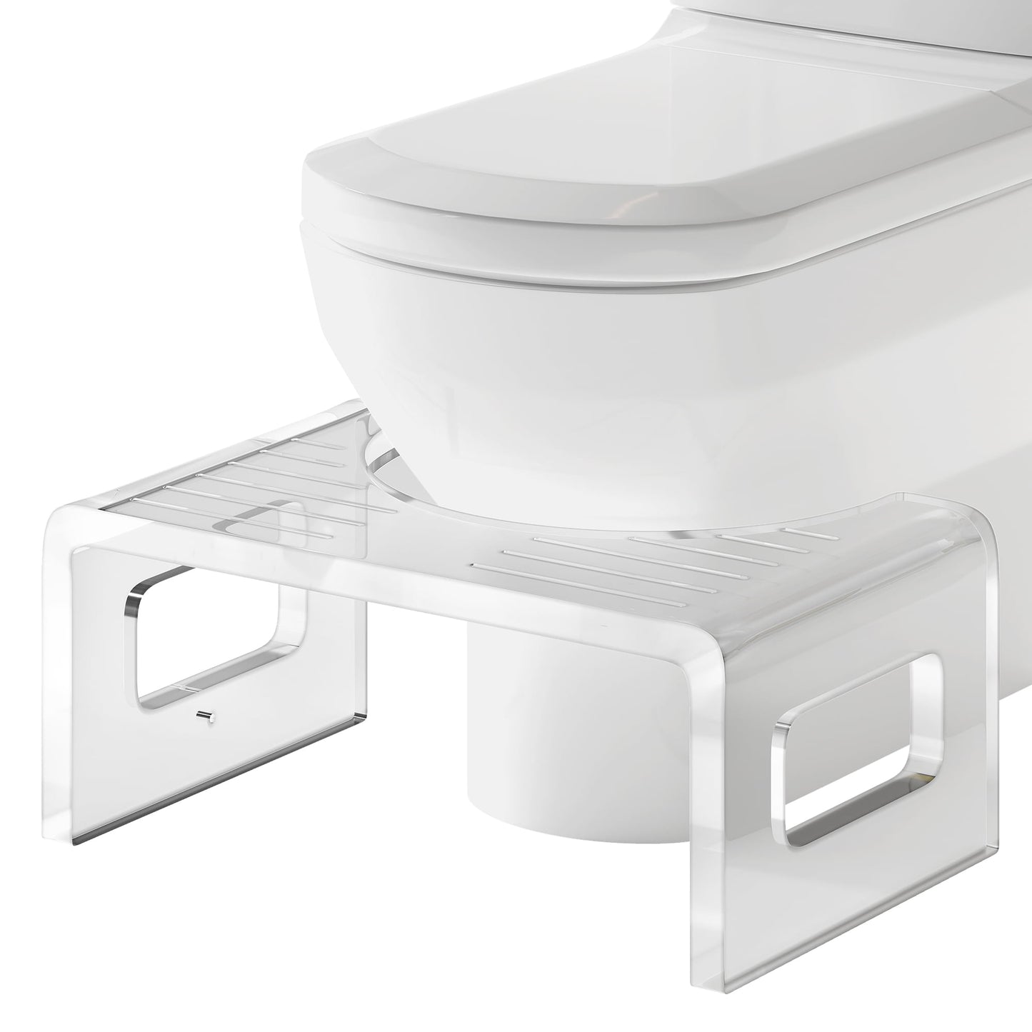 7'' Tall Acrylic Toilet Stool, Modern Non-Slip Potty Stool for All Ages, Men & Women, Squatting Toilet Stool for Bathroom, Toilet Step Stool Foot Rest Stool