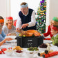 CozyHom 24 QT Electric Stainless Steel Turkey Roaster Oven, Self-Basting Lid Removable Insert Pot Perfect for Gathering and Dining, Black