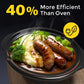 Sunvivi Double Slow Cooker Mini Buffet Server - Dual 2.5QT Pots, Stainless Steel, Black