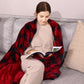 Superjoe Electric Throw Heated Blanket, Double-Layer Flannel, 4 Heat Settings and Auto-off, 60" x 50", Red Plaid