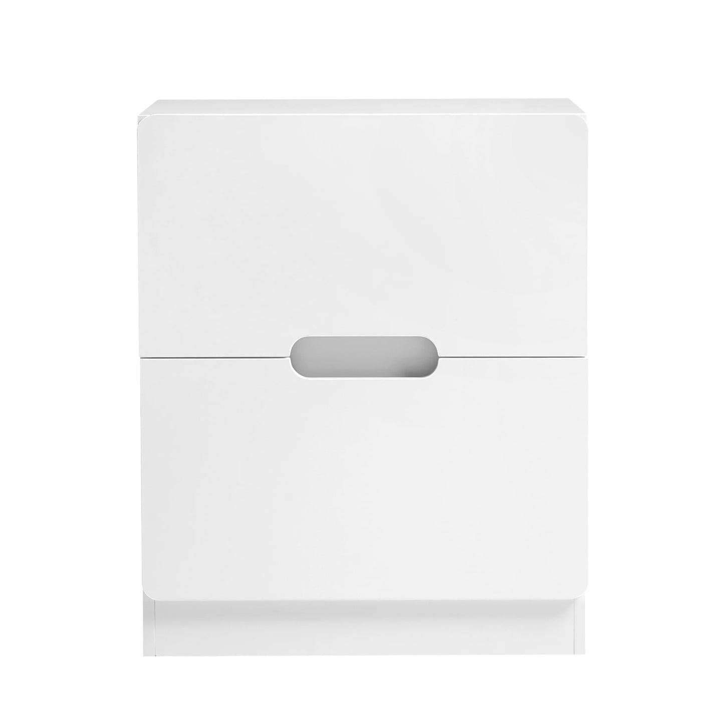 May in Color 2-Drawer Nightstand, Handless Bedside Table for Bedroom, Living Room, Hallway, White