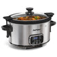 Sunvivi 4QT Programmable Slow Cooker with Locking Lid, Removable Ceramic Pot, 3 Heating Settings & Timer, Stainless Steel, Silver