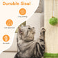 Heynemo 32-Inch Cat Scratching Post with Hanging Ball Toy, Tall Sisal Scratch Post for Indoor Cats, Cat Scratcher for Kittens & Large Cats, Grey