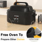 Superjoe 22 Quart Electric Roaster Oven with Visible & Self-Basting Lid, Large Turkey Roaster with Defrost Warm Function, Adjustable Temperature, Removable Pan Rack, Stainless Steel Black